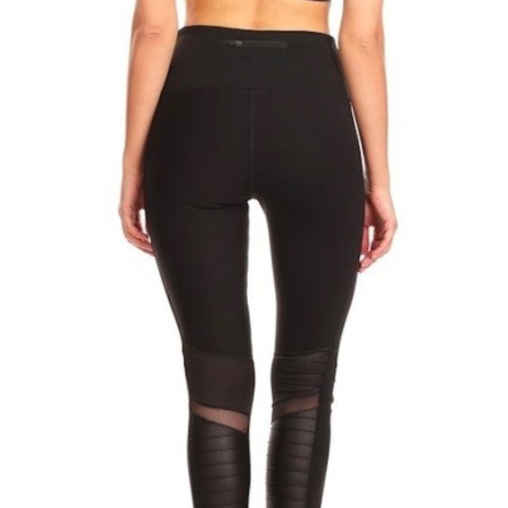 NWT Black knit mesh leggings - Picture 2 of 15